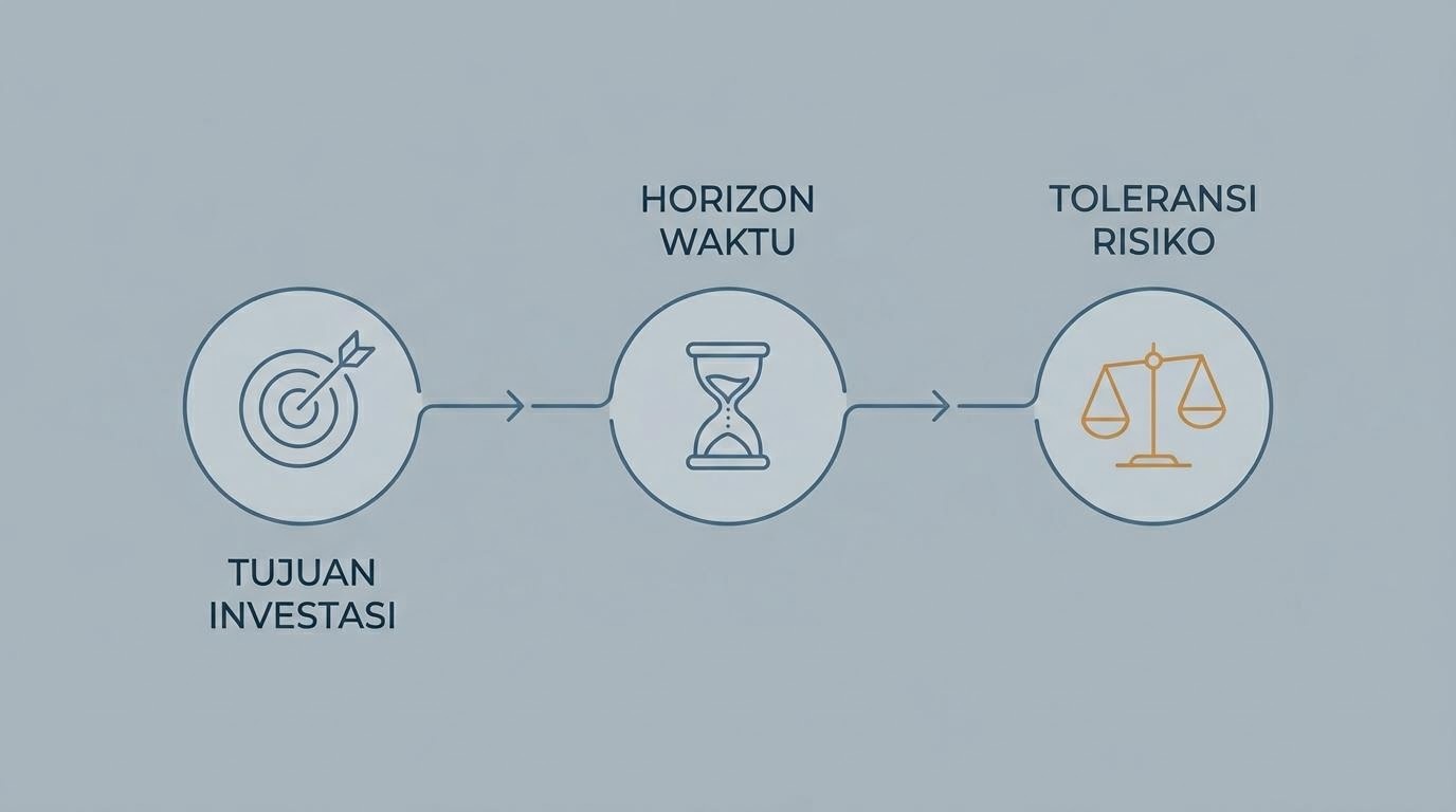 Ilustrasi proses berpikir rasional menimbang tujuan dan horizon waktu
